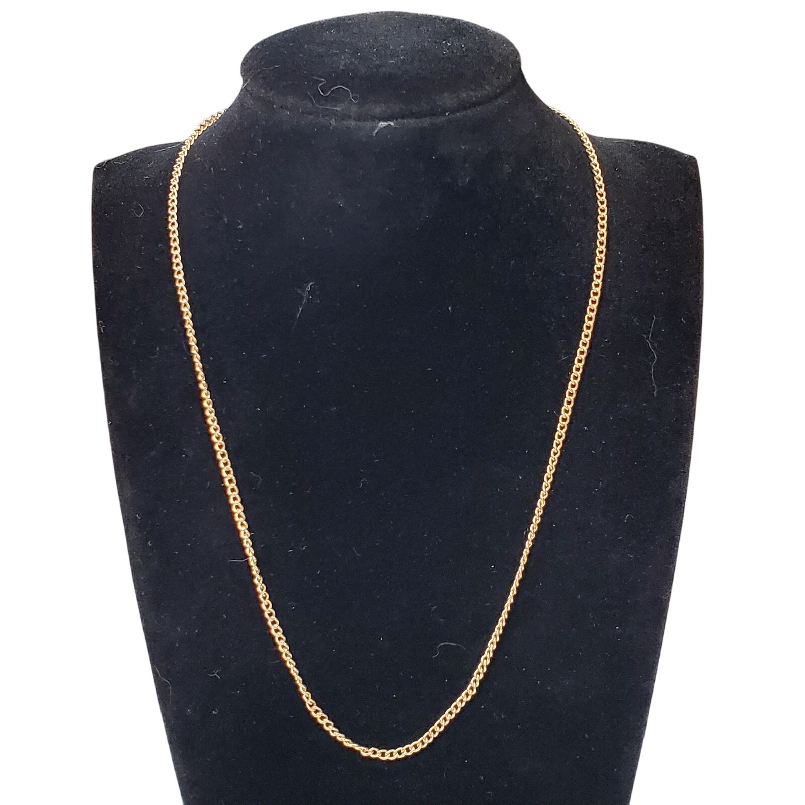Vtg Gold Tone Chain Necklace Decorative Clasp 16